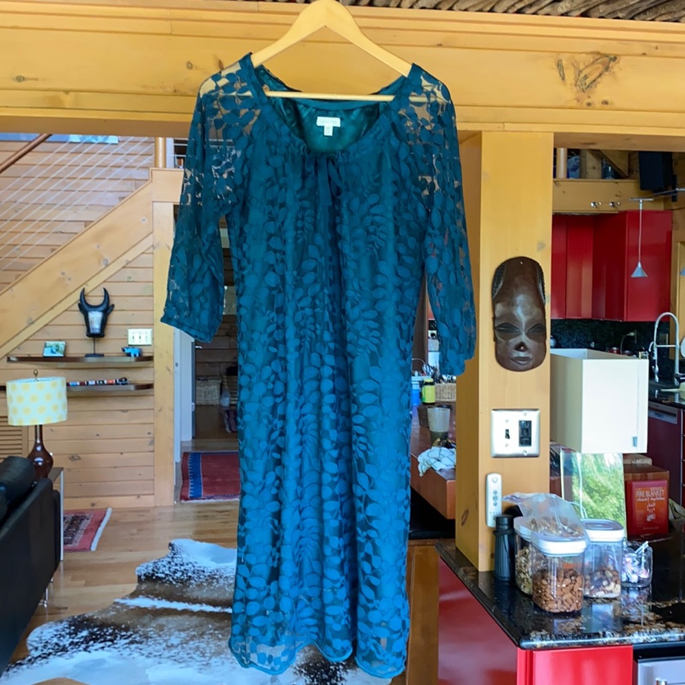 Garnet Hill Summer Dress- Dark Green